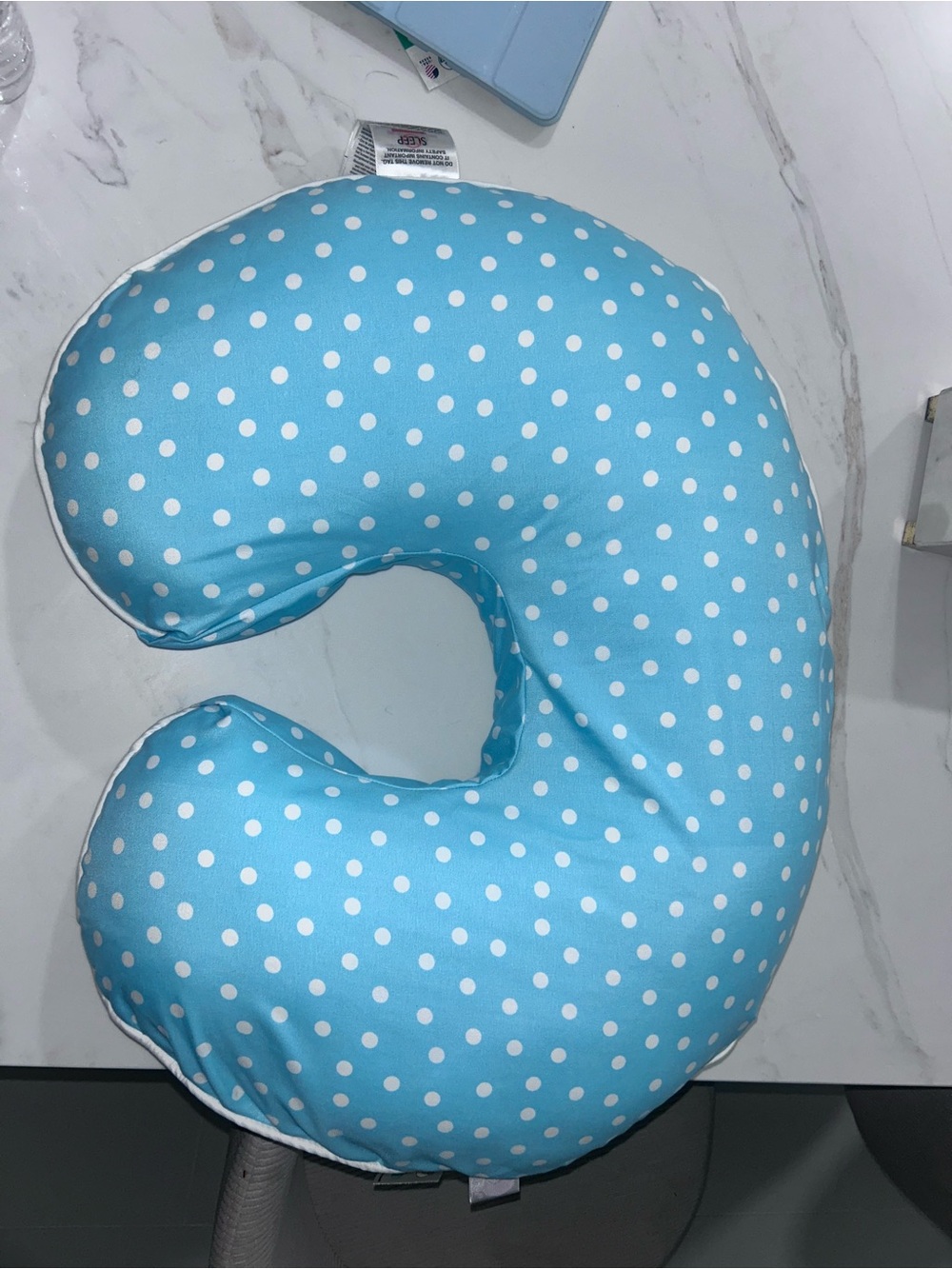 Blue Polka Dot Nursing Pillow